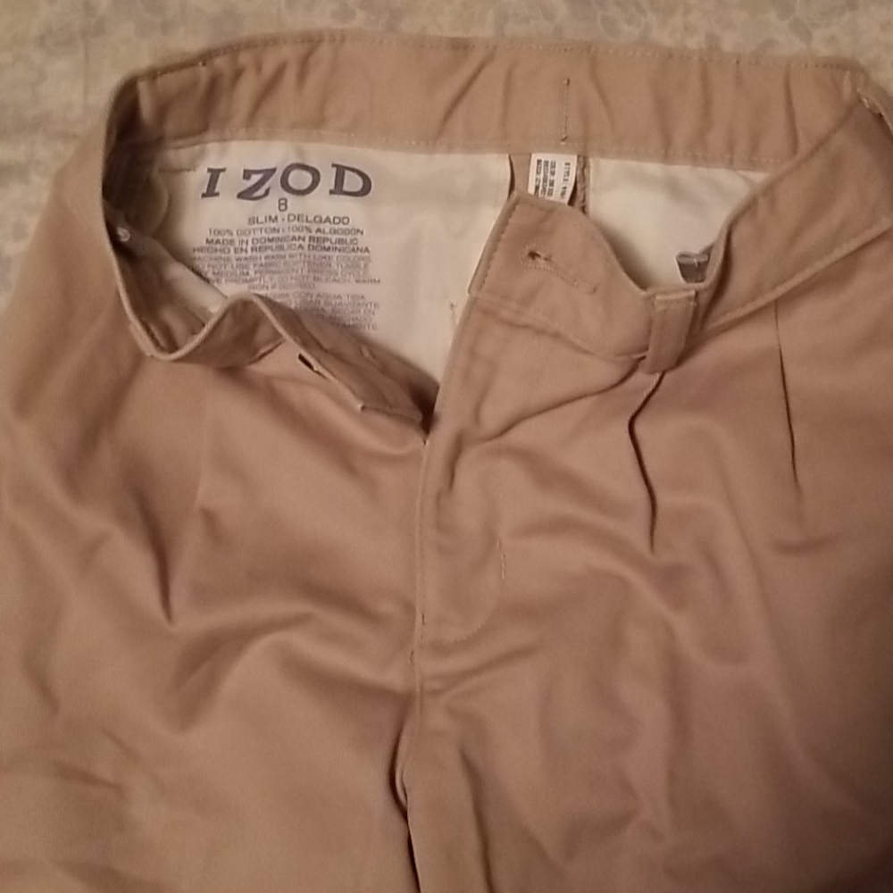 Ipod Boys Slim Size 8 Dress Pant. Khaki